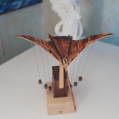 Handcrafted Mechanical Wooden Manta Ray